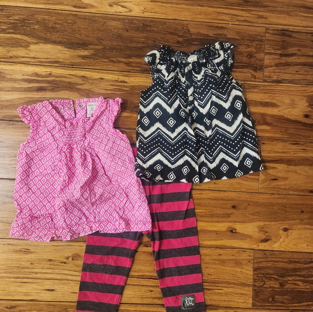 3 Items- Baby Girl Clothes 12 Months
